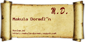 Makula Dormán névjegykártya